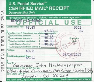 Certified Mail Receipt_CO Governor