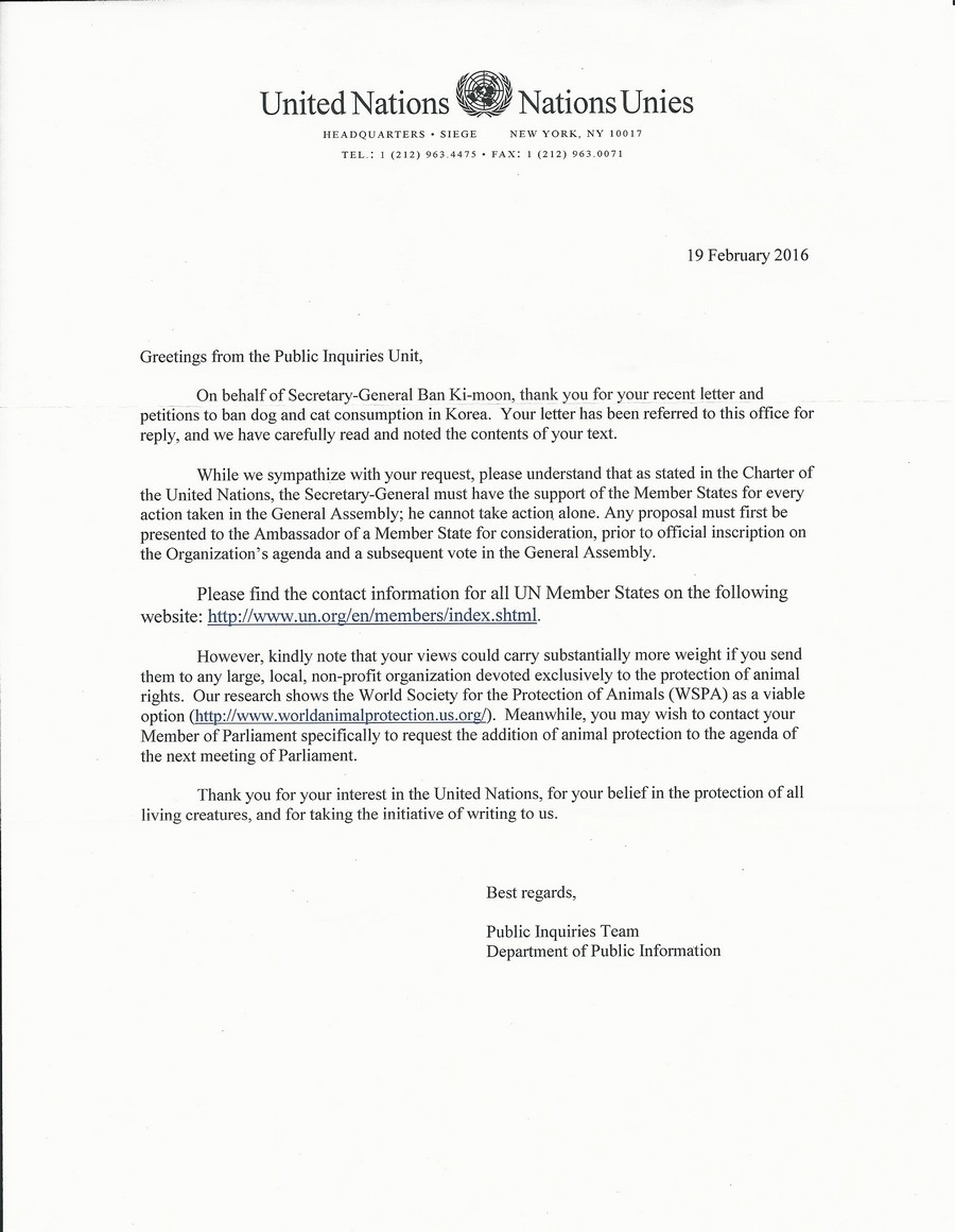 Response from UN HQ_021916