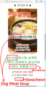 Dog Meat Soup Restaurant in Gwacheon