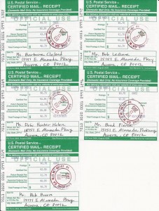 Certified mail receipts for Seongnam's Mayor & City Counsel_pg2