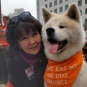Karen and Ambassador dog, Komi for cute photo op.  :O)  Thank you!
