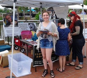 Carolina cares deeply about the well being of animals. We gave her a t-shirt and several other items.